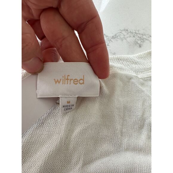 NWT Wilfred Librement Sweater White Asymmetrical Hem Size Medium - Picture 8 of 11